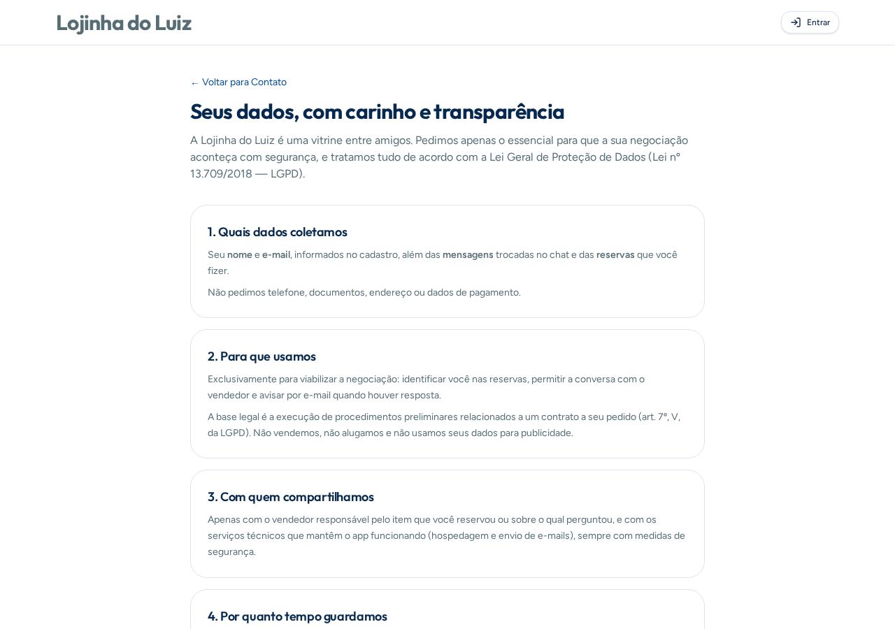 Página de privacidade